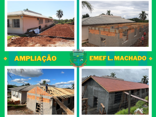 Quatro fases de uma obra: Ampliação da EMEF Laurentino Machado chega na sua etapa final